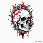Tank tread marks over a crushed skull, tattoo… — эскиз тату (№1750276723_0, 18.06.2025 19:58) — Tatufoto.com