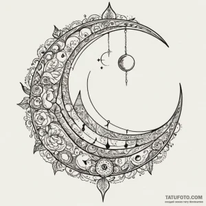 Moon phases etched in blade, tattoo line art,... - эскиз тату (№1750276787_0, 18.06.2025 19:59) — Tatufoto.com