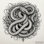 Ivory serpent weaving starlight, ink illustra… — эскиз тату (№1750279835_0, 18.06.2025 20:50) — Tatufoto.com