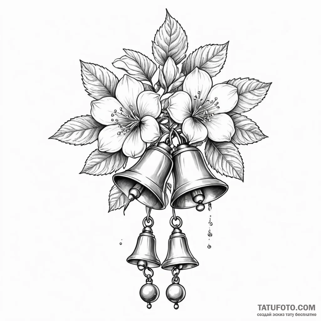 Bells (flower) - эскиз тату (№1750280026_0, 18.06.2025 20:53) — Tatufoto.com