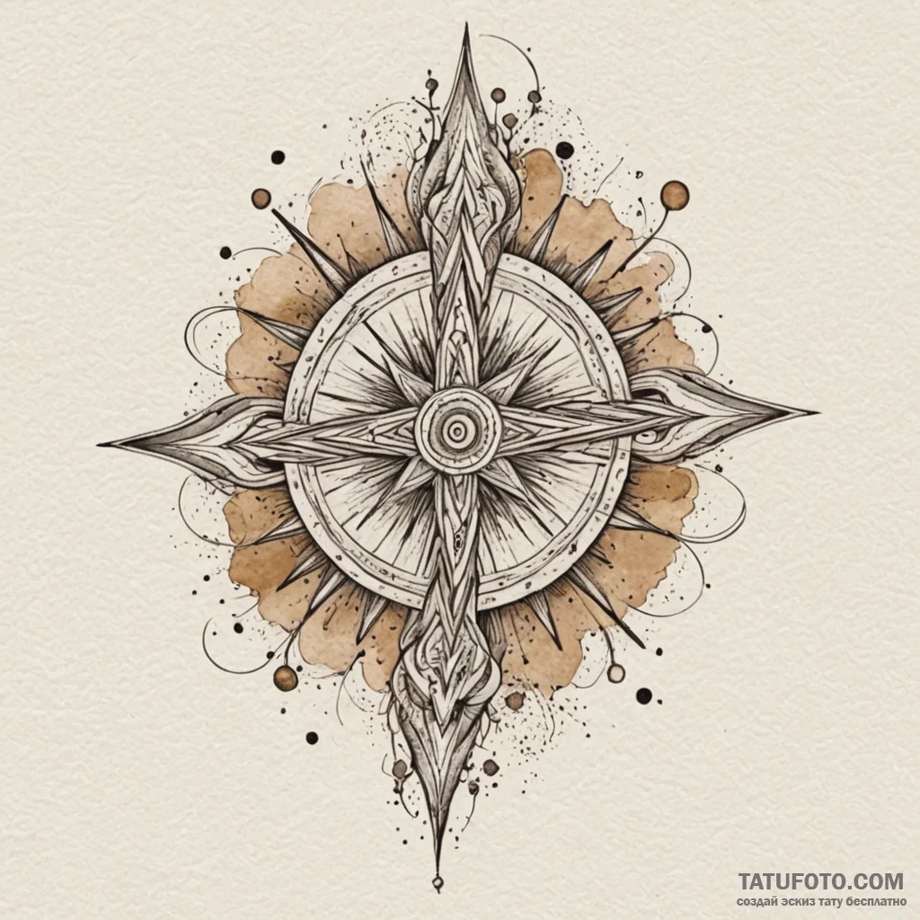 Vortex blade crowned in stars, tattoo drawing... - эскиз тату (№1750280535_0, 18.06.2025 21:02) — Tatufoto.com