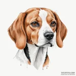 A charming beagle dog portrait, realistic, wi… — эскиз тату (№1750280788_0, 18.06.2025 21:06) — Tatufoto.com