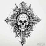 Flaming relic entwined with runes, ink illust… — эскиз тату (№1750282555_0, 18.06.2025 21:35) — Tatufoto.com