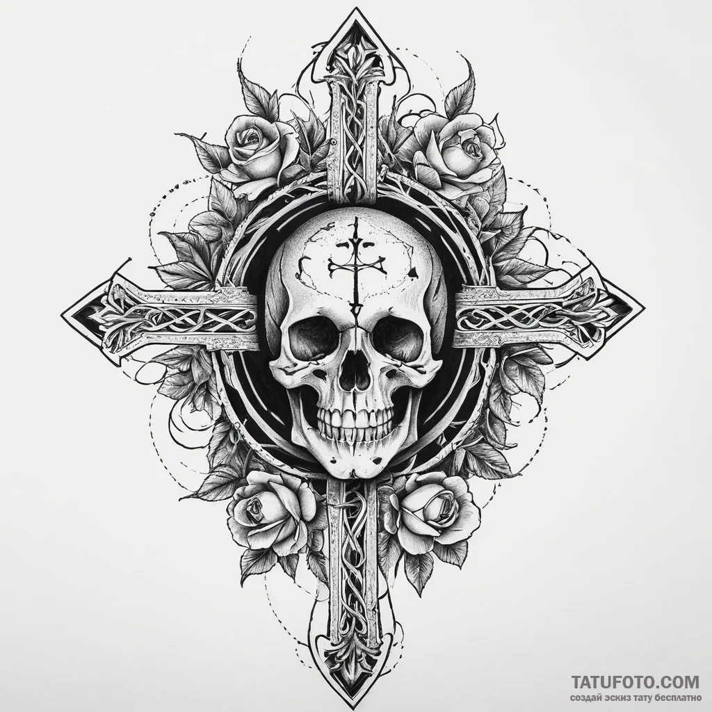 Flaming relic entwined with runes, ink illust... - эскиз тату (№1750282555_0, 18.06.2025 21:35) — Tatufoto.com