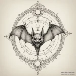 Vampire bat hanging from a gothic arch, tatto… — эскиз тату (№1750283187_0, 18.06.2025 21:46) — Tatufoto.com