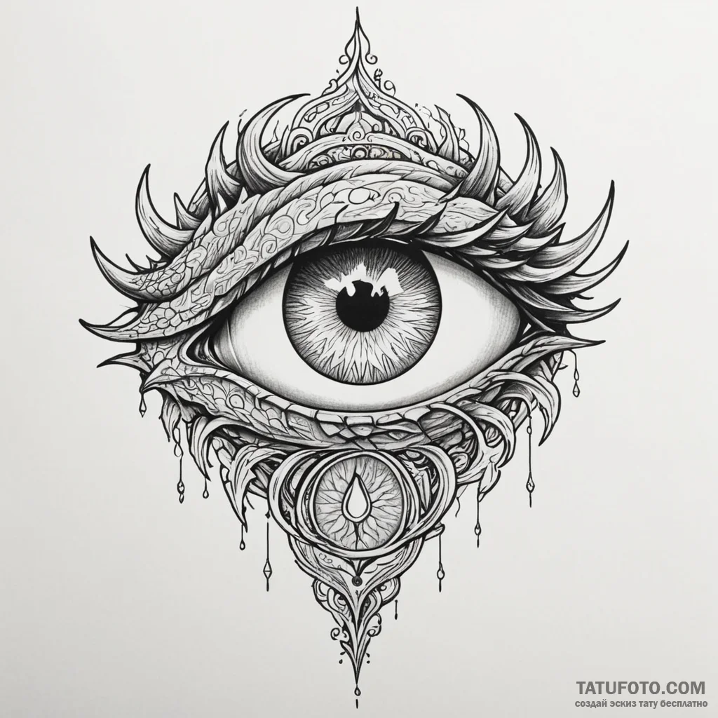 Dragon eye frozen in ice, tattoo sketch desig... - эскиз тату (№1750283309_0, 18.06.2025 21:48) — Tatufoto.com