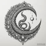 Jewel-encrusted serpent through moon, artisti… — эскиз тату (№1750283370_0, 18.06.2025 21:49) — Tatufoto.com