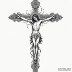 Crucifixion, ink illustration for tattoo, hig… — эскиз тату (№1750285225_1, 18.06.2025 22:20) — Tatufoto.com