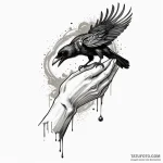 Claw of a raven holding a single, black pearl… — эскиз тату (№1750285438_0, 18.06.2025 22:23) — Tatufoto.com