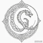 Angel serpent encircling crescent moon, tatto… — эскиз тату (№1750286153_1, 18.06.2025 22:35) — Tatufoto.com