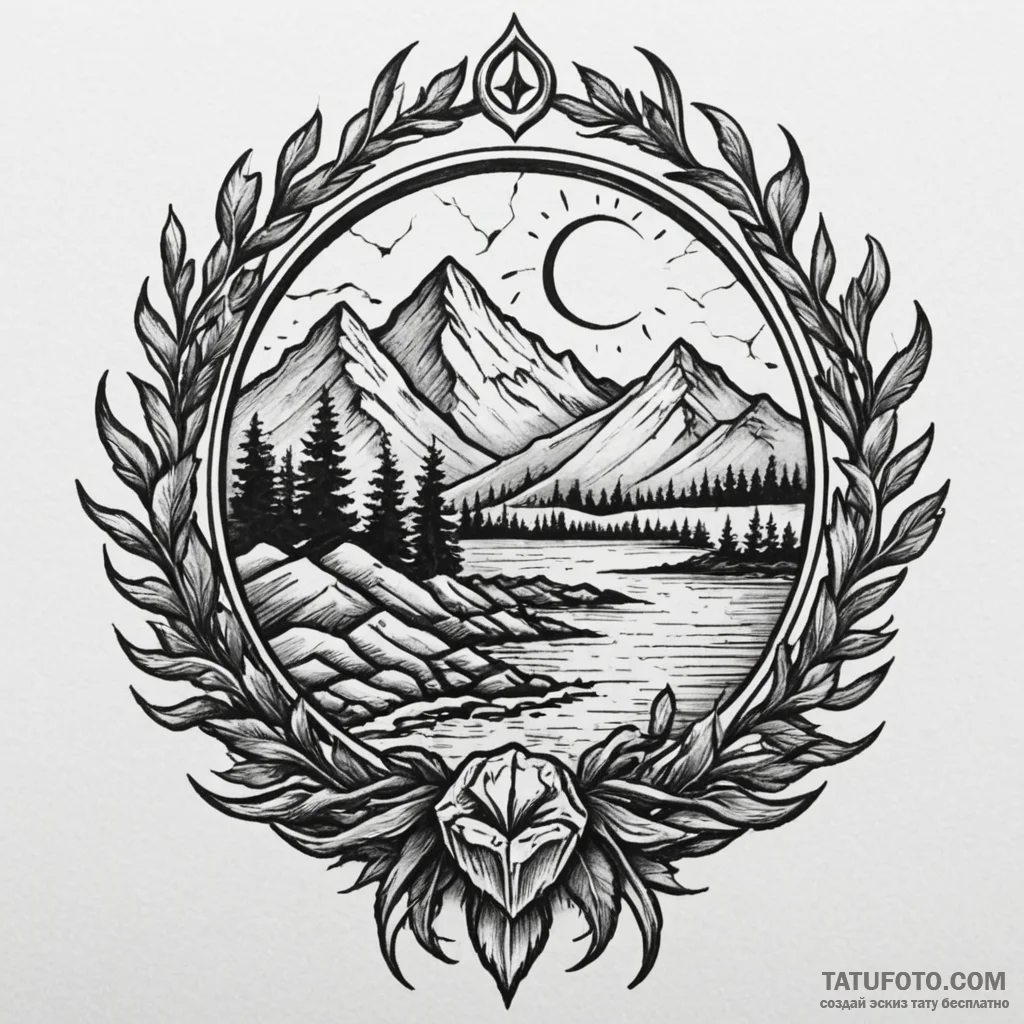 Mountain roots breaking stone seal, tattoo fl... - эскиз тату (№1750286224_0, 18.06.2025 22:37) — Tatufoto.com