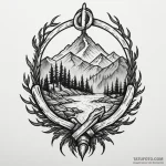 Mountain roots breaking stone seal, tattoo fl… — эскиз тату (№1750286224_1, 18.06.2025 22:37) — Tatufoto.com