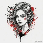A watercolor splash effect, tattoo drawing ou… — эскиз тату (№1750286295_1, 18.06.2025 22:38) — Tatufoto.com