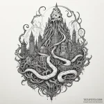 Smog-filled city with the faint outline of a… — эскиз тату (№1750287008_0, 18.06.2025 22:50) — Tatufoto.com