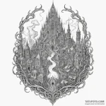 Smog-filled city with the faint outline of a… — эскиз тату (№1750287008_1, 18.06.2025 22:50) — Tatufoto.com