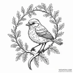 A whimsical bird on a branch with snow, winte… — эскиз тату (№1750287080_1, 18.06.2025 22:51) — Tatufoto.com