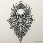 Dagger through skeletal hourglass, tattoo lin… — эскиз тату (№1750287150_1, 18.06.2025 22:52) — Tatufoto.com