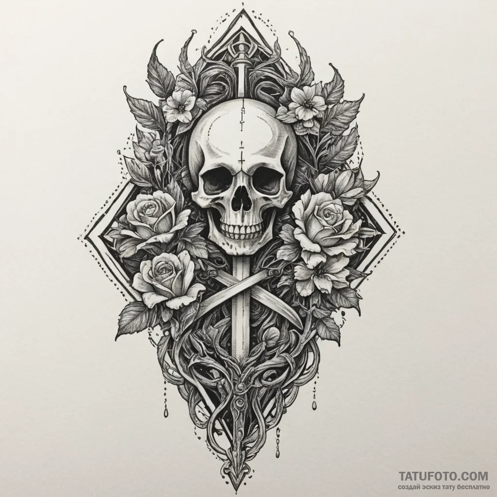 Dagger through skeletal hourglass, tattoo lin... - эскиз тату (№1750287150_1, 18.06.2025 22:52) — Tatufoto.com