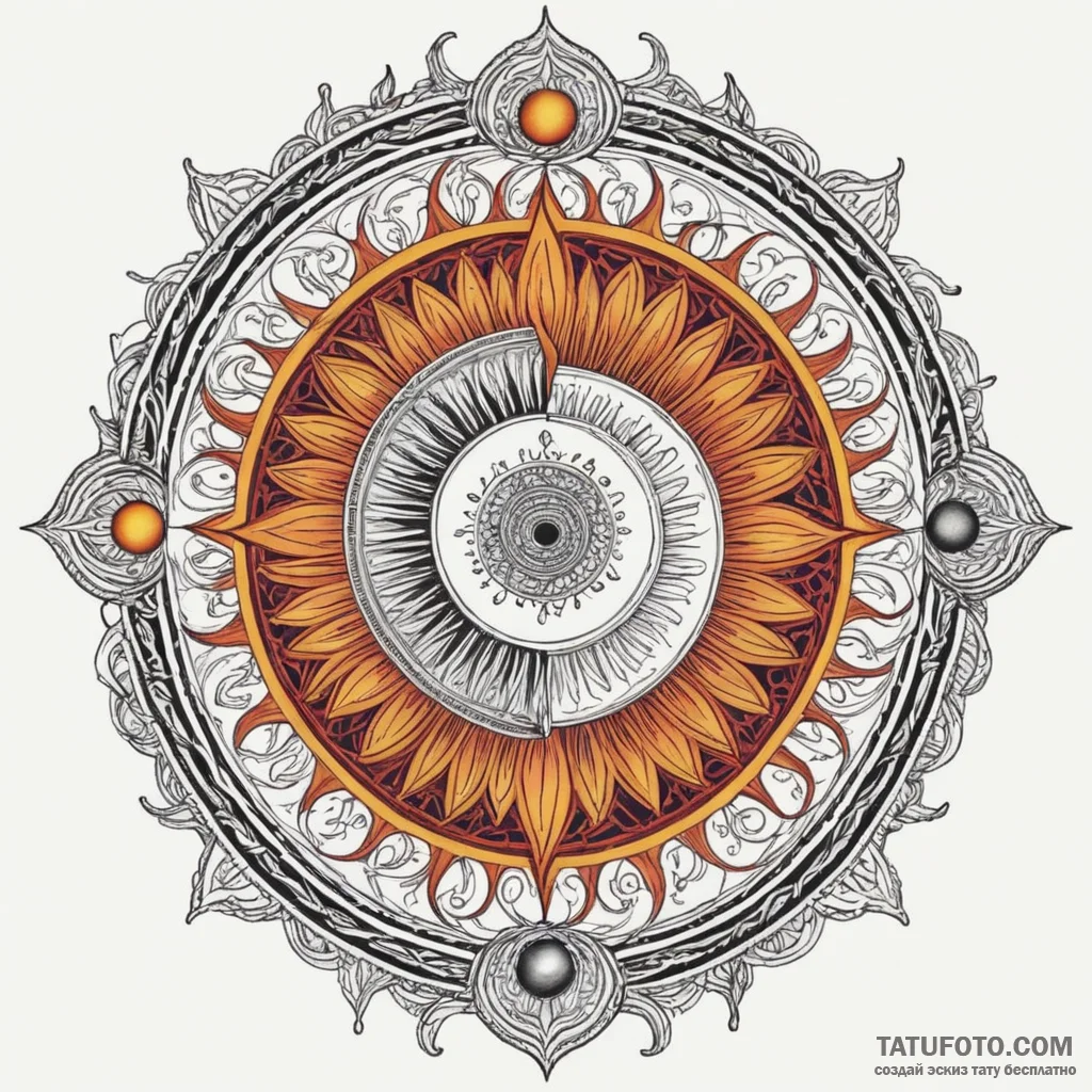 Blood sun with spiral flares, concept art for... - эскиз тату (№1750287221_0, 18.06.2025 22:53) — Tatufoto.com