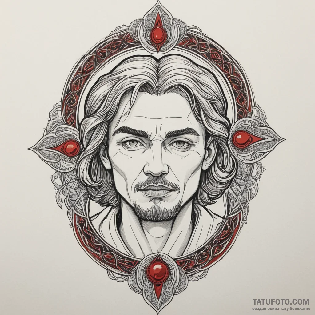 The gom jabbar from dune, tattoo line art, on... - эскиз тату (№1750289024_0, 18.06.2025 23:23) — Tatufoto.com