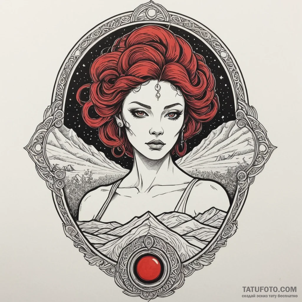 The gom jabbar from dune, tattoo line art, on... - эскиз тату (№1750289024_1, 18.06.2025 23:23) — Tatufoto.com