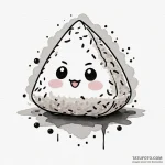 Kawaii-style onigiri (rice ball) with a face,… — эскиз тату (№1750290603_1, 18.06.2025 23:50) — Tatufoto.com