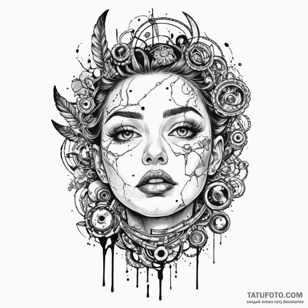 Black mirror swallowing light, tattoo flash s... - эскиз тату (№1750290675_0, 18.06.2025 23:51) — Tatufoto.com