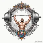 A strong barbell with weights, fitness theme,… — эскиз тату (№1750290746_0, 18.06.2025 23:52) — Tatufoto.com