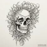 Pearls spilling from skeletal jaw, tattoo dra… — эскиз тату (№1750292400_0, 19.06.2025 00:20) — Tatufoto.com
