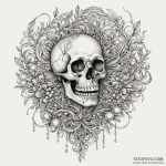 Pearls spilling from skeletal jaw, tattoo dra… — эскиз тату (№1750292400_1, 19.06.2025 00:20) — Tatufoto.com