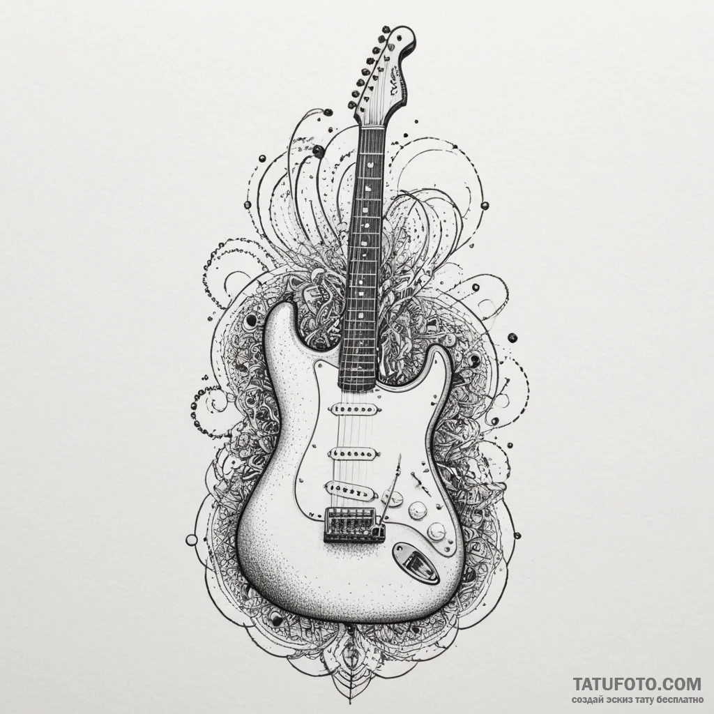 Fender guitar headstock, classic and recogniz... - эскиз тату (№1750292543_0, 19.06.2025 00:22) — Tatufoto.com