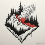 Avalanche crashing over forest, artistic tatt… — эскиз тату (№1750293326_0, 19.06.2025 00:35) — Tatufoto.com