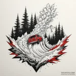 Avalanche crashing over forest, artistic tatt… — эскиз тату (№1750293326_1, 19.06.2025 00:35) — Tatufoto.com