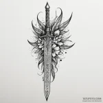 Dagger formed of shifting sands, tattoo sketc… — эскиз тату (№1750293397_0, 19.06.2025 00:36) — Tatufoto.com