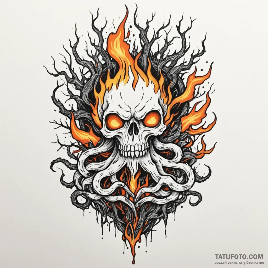 Molten roots consuming relic, tattoo flash sh... - эскиз тату (№1750293541_1, 19.06.2025 00:39) — Tatufoto.com