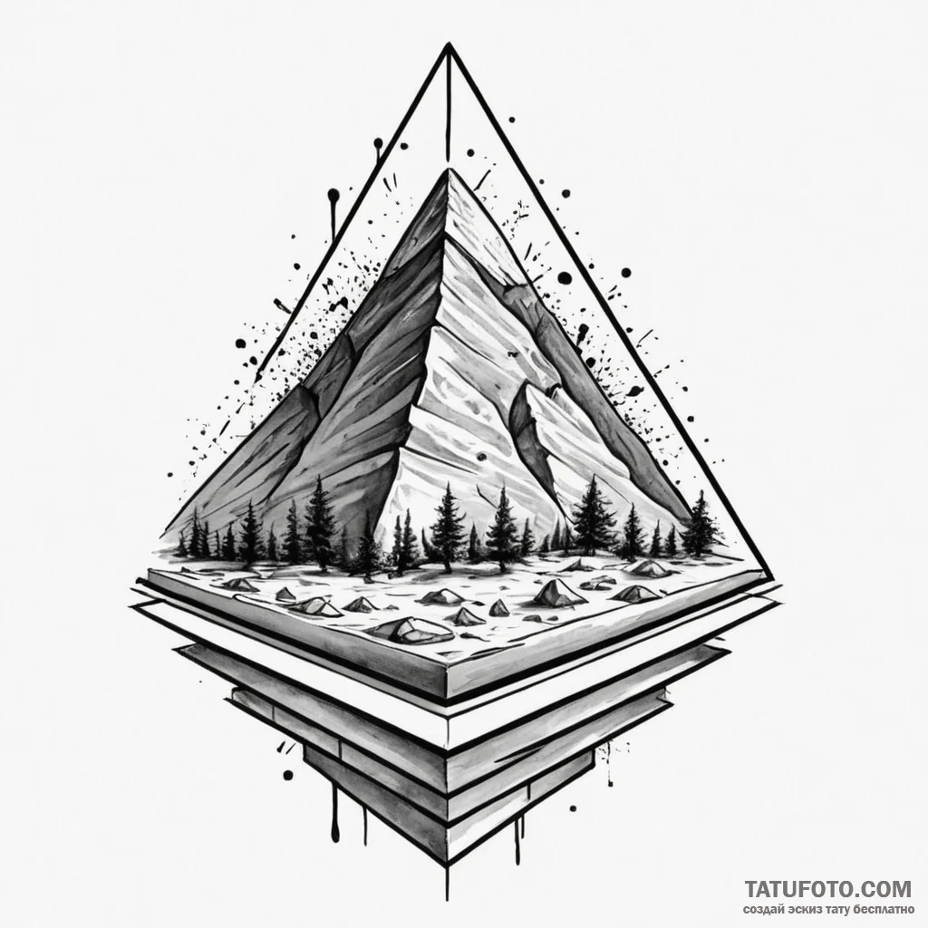 Pyramid, tattoo sketch design, aesthetically... - эскиз тату (№1750294252_1, 19.06.2025 00:50) — Tatufoto.com