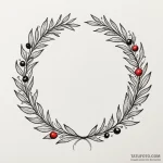 Olive wreath beneath starlit sky, tattoo flas… — эскиз тату (№1750295136_0, 19.06.2025 01:05) — Tatufoto.com