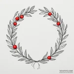 Olive wreath beneath starlit sky, tattoo flas… — эскиз тату (№1750295136_1, 19.06.2025 01:05) — Tatufoto.com