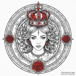 Etched crown within ritual circle, tattoo dra… — эскиз тату (№1750296992_0, 19.06.2025 01:36) — Tatufoto.com