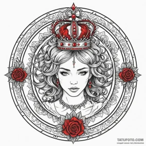 Etched crown within ritual circle, tattoo dra... - эскиз тату (№1750296992_0, 19.06.2025 01:36) — Tatufoto.com