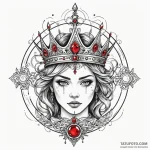 Etched crown within ritual circle, tattoo dra… — эскиз тату (№1750296992_1, 19.06.2025 01:36) — Tatufoto.com