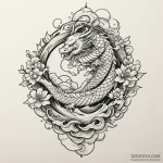 Kimono dragon winding around fan, tattoo sket… — эскиз тату (№1750297775_0, 19.06.2025 01:49) — Tatufoto.com