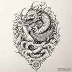 Kimono dragon winding around fan, tattoo sket… — эскиз тату (№1750297775_1, 19.06.2025 01:49) — Tatufoto.com