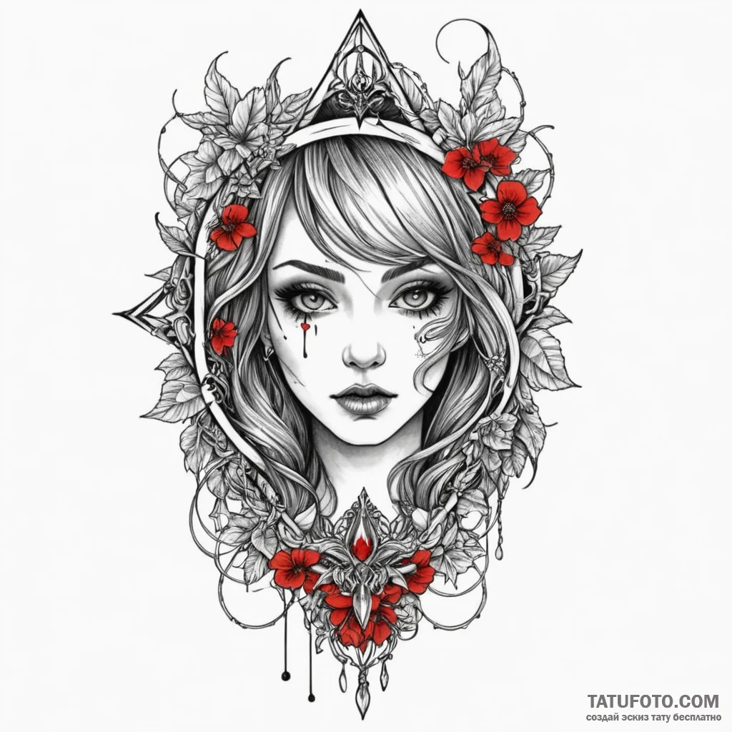 Nightshade seed beneath spectral gate, tattoo... - эскиз тату (№1750297988_0, 19.06.2025 01:53) — Tatufoto.com