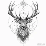 Stag’s head with a forest silhouette in its a… — эскиз тату (№1750298632_1, 19.06.2025 02:03) — Tatufoto.com