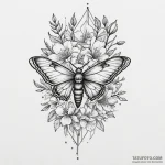 Queenрір‚в„ўs moth beneath spectral bloom, ta… — эскиз тату (№1750298775_1, 19.06.2025 02:06) — Tatufoto.com
