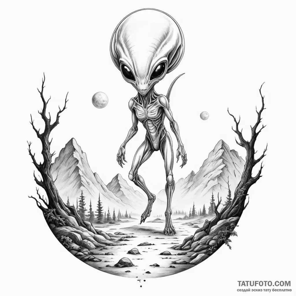 Alien landscape - эскиз тату (№1750298949_1, 19.06.2025 02:09) — Tatufoto.com