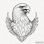 Eagle, perched and watchful, not aggressive,… — эскиз тату (№1750300599_0, 19.06.2025 02:36) — Tatufoto.com