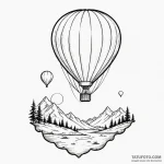 A whimsical balloon floating over a serene la… — эскиз тату (№1750300671_0, 19.06.2025 02:37) — Tatufoto.com
