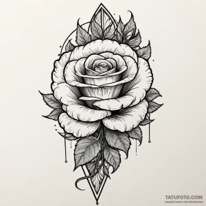 Ivory dagger through spectral rose, concept a... - эскиз тату (№1750301477_0, 19.06.2025 02:51) — Tatufoto.com